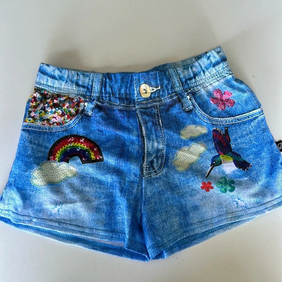NWT Terez girls sz XL shorts denim print - Picture 1 of 2